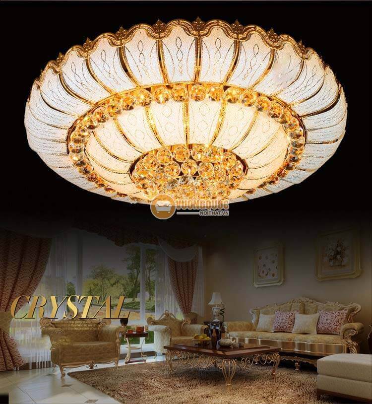 Đèn ốp trần thủy tinh kiểu dáng hoa cách điệu CM248-4